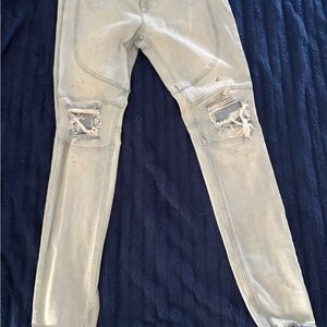 Men's Distressed Light  Ripped Jeans